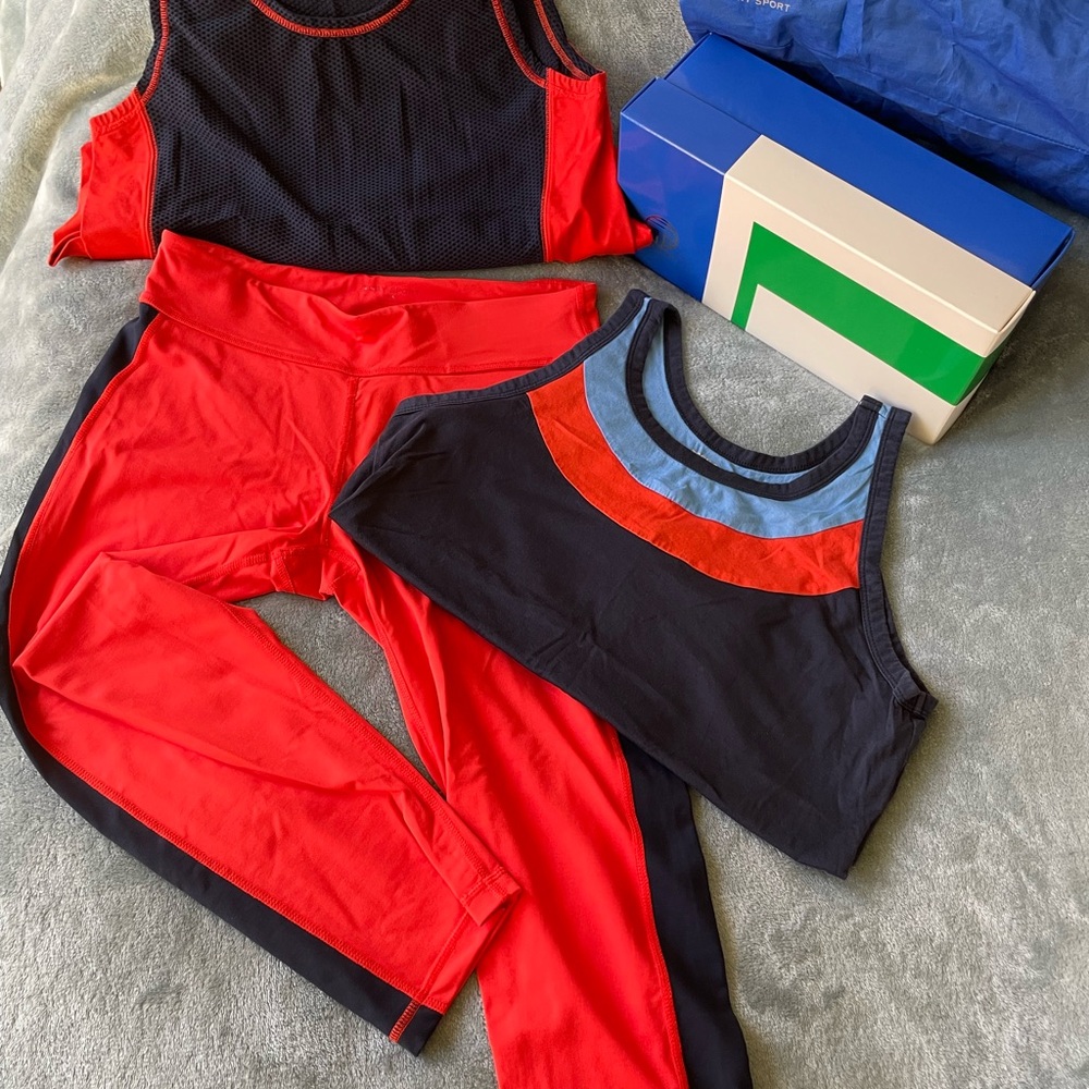 Tory Sport Navy and Tory Red Activewear set